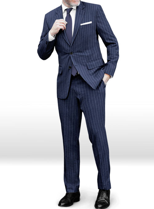 Napolean West Blue Wool Suit