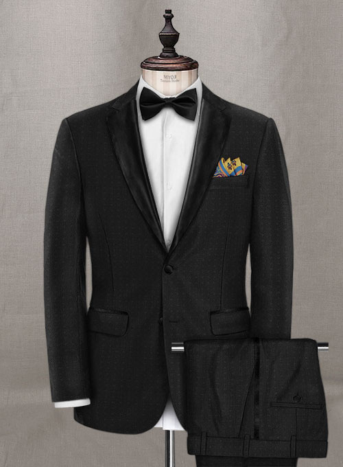 Napolean Polka Black Wool Tuxedo Suit