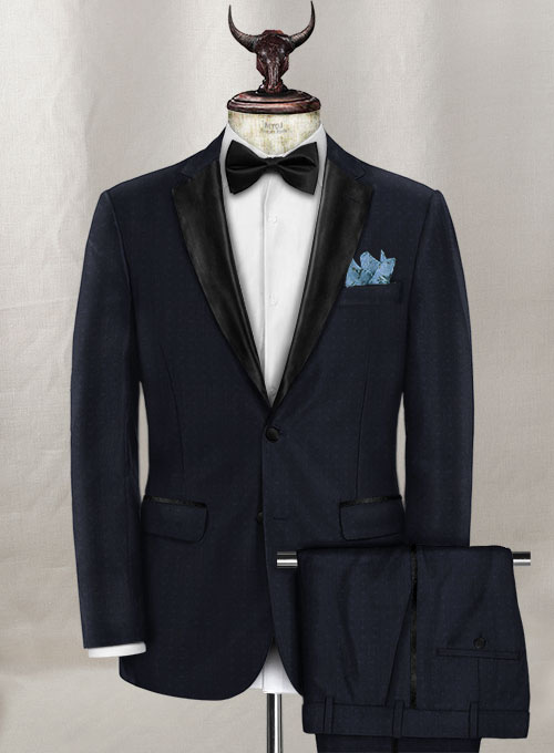Napolean Polka Blue Wool Tuxedo Suit