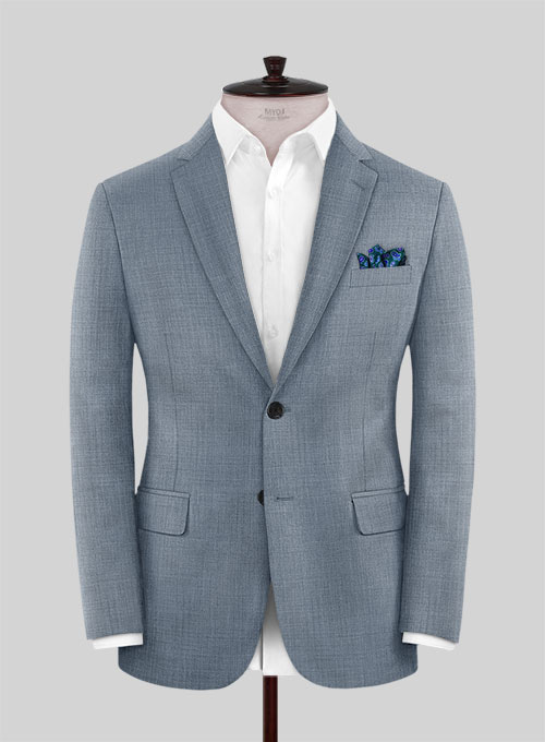 Napolean Powder Blue Sharkskin Wool Suit - Click Image to Close