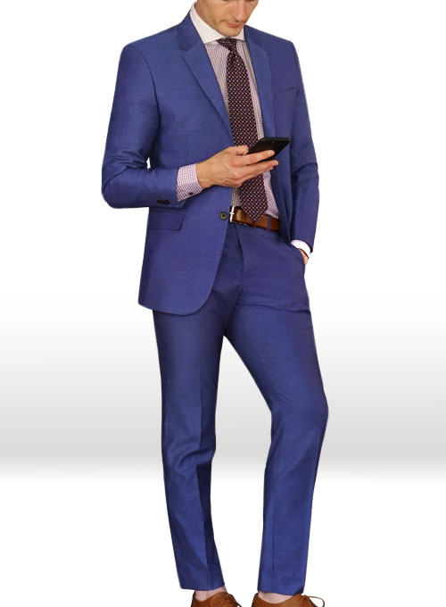 Napolean Rosso Blue Wool Suit