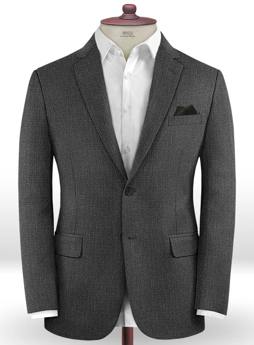 Napolean Sharkskin Charcoal Wool Suit