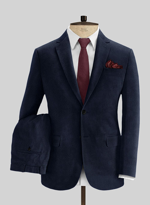 Navy Blue Thick Corduroy Suit : Made To Measure Custom Jeans For Men ...