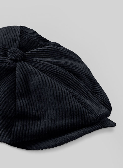 Navy Blue Thick Corduroy Newsboy Cap