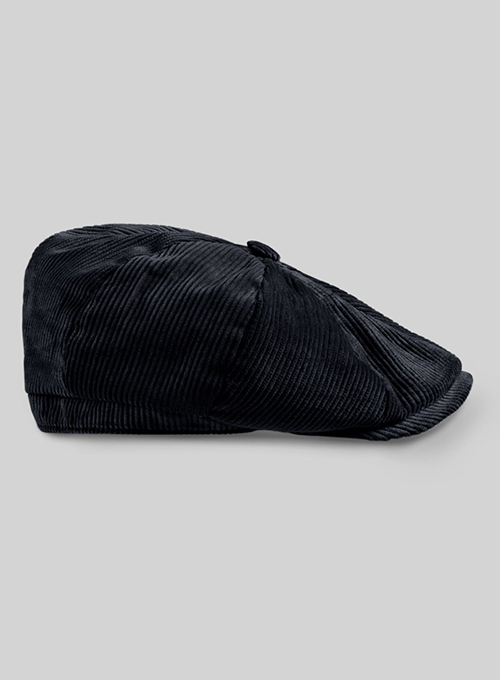 Navy Blue Thick Corduroy Newsboy Cap