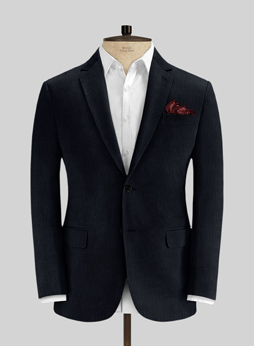 Navy Blue Corduroy Suit - Click Image to Close