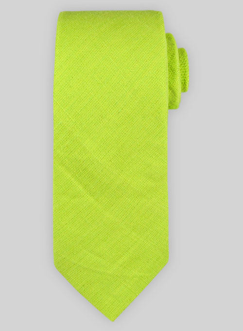 Linen Tie - Pure Neon Green