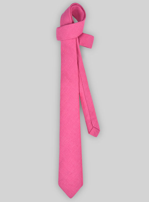 Linen Tie - Neon Pink Pure - Click Image to Close