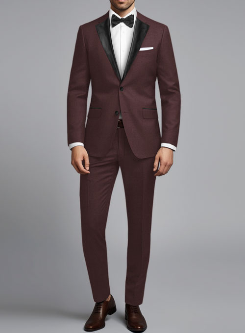 Napolean Wine Wool Tuxedo Suit