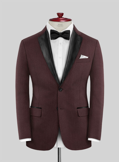 Napolean Wine Wool Tuxedo Suit