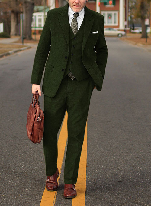 Olive Green Corduroy Suit - Click Image to Close