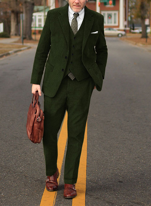 Olive Green Corduroy Suit