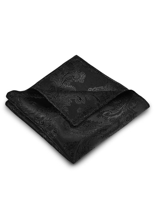 Paisley Pocket Square - Black