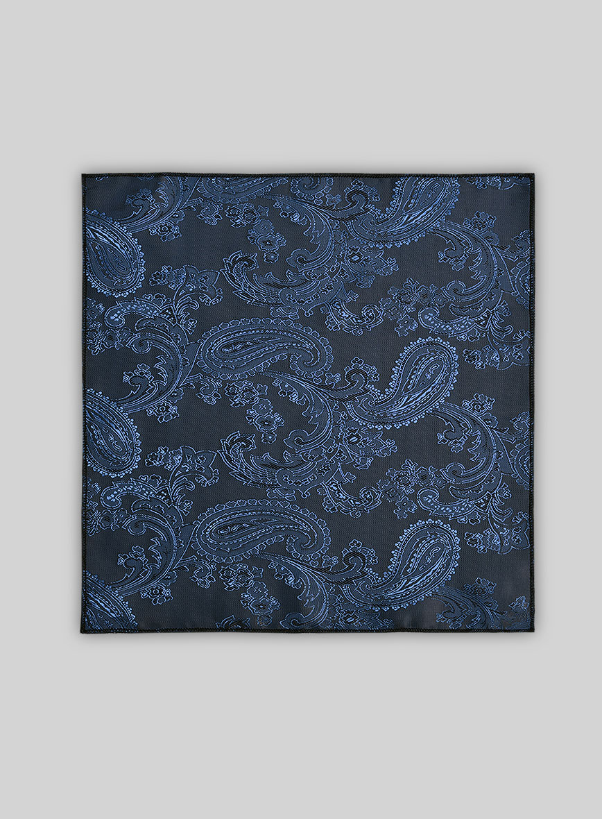 Paisley Pocket Square - Dark Blue