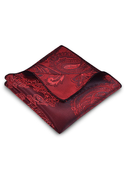 Paisley Pocket Square - Red