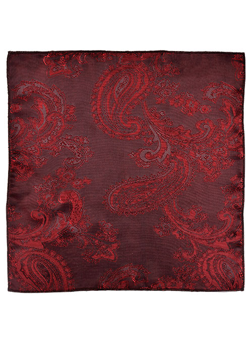Paisley Pocket Square - Red