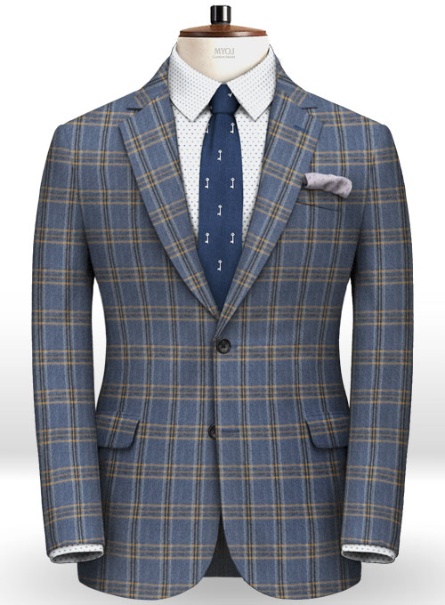 Parma Royal Blue Feather Tweed Suit