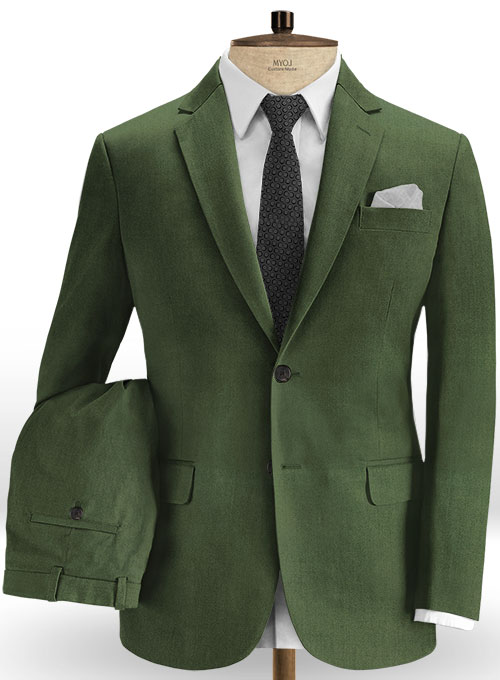 Pine Green Satin Cotton Suit : Made To Measure Custom Jeans For Men ...