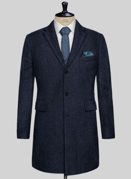 Playman Blue Denim Tweed Overcoat : Made To Measure Custom Jeans For ...