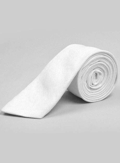 Linen Tie - Pure White