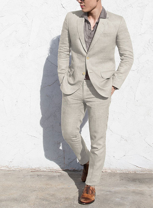 Pure Barn Beige Linen Suit