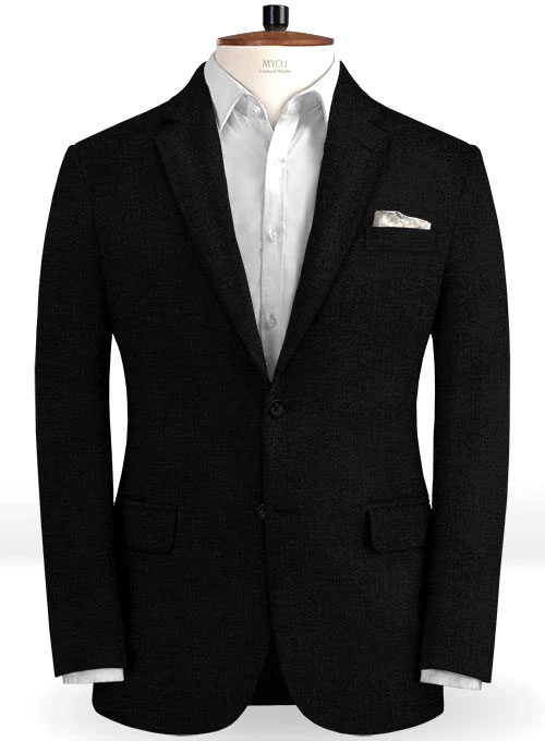Pure Black Linen Suit