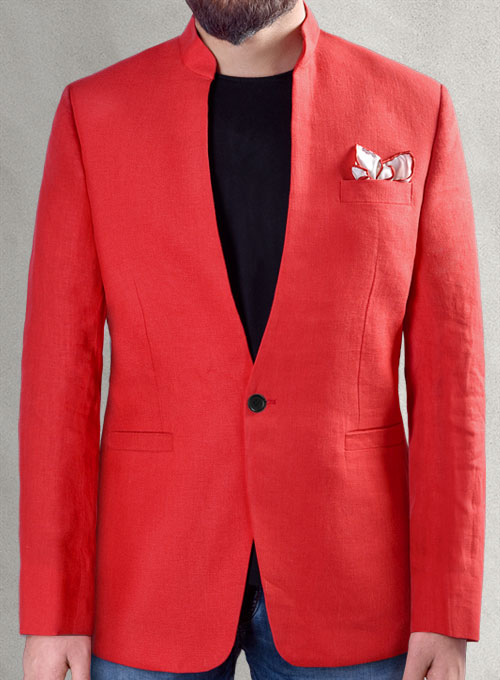 Pure Red Linen Roma Sports Jacket