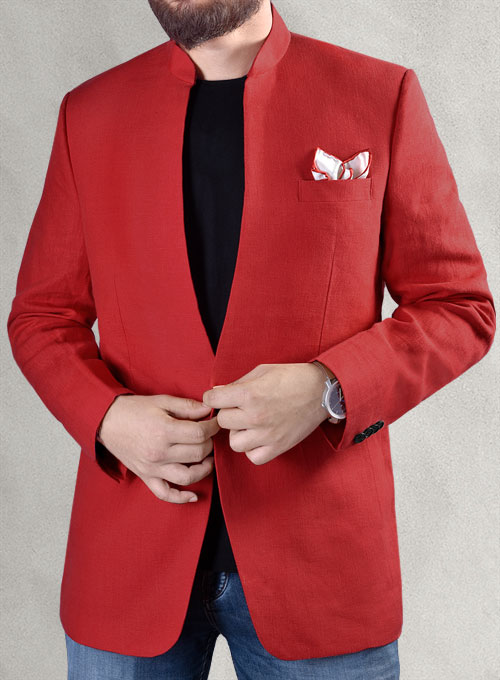 Pure Red Linen Roma Sports Jacket