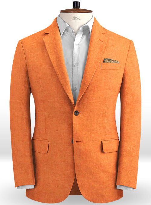 Pure Neon Orange Linen Suit