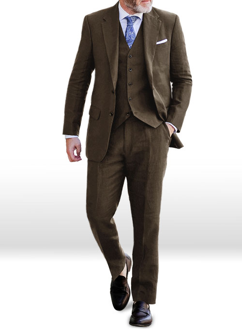 Pure Rich Brown Linen Suit