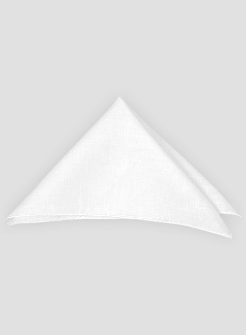 Linen Pocket Square - Pure White