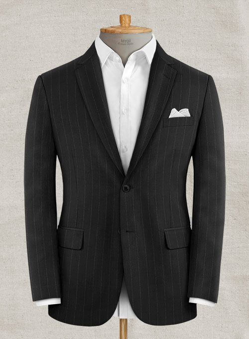 Reda Black Stripes Wool  Suit