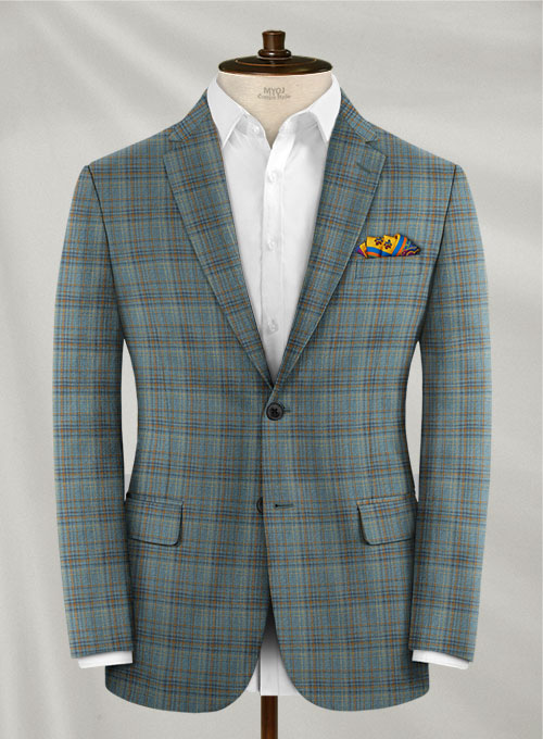 Reda Cay Blue Checks Wool Suit - Click Image to Close