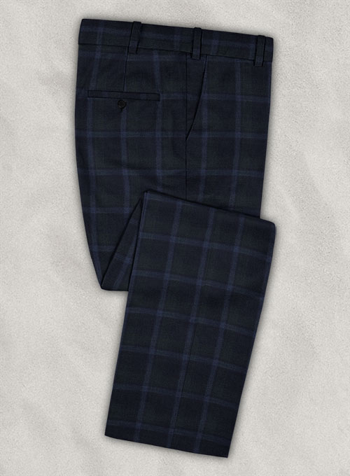 Reda Dark Blue Checks Wool Suit - Click Image to Close