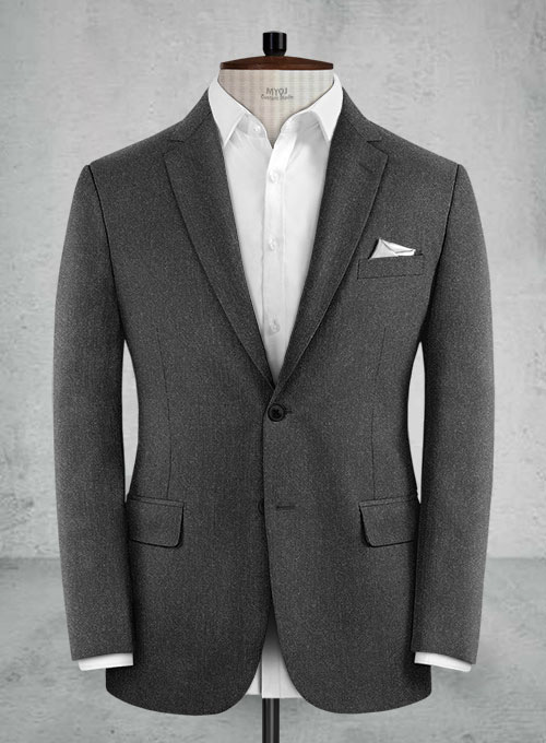 Reda Flannel Charcoal Wool Suit