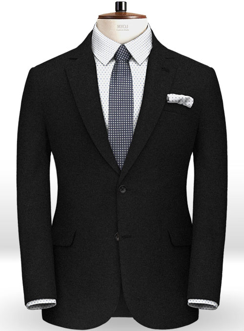 Reda Flannel Black Pure Wool Suit