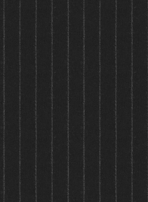 Reda Flannel Stripe Black Pure Wool Suit