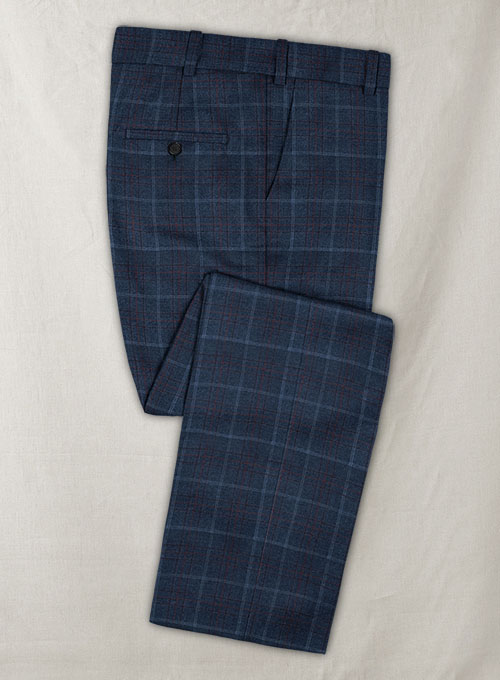 Reda Plume Blue Checks Wool Suit - Click Image to Close