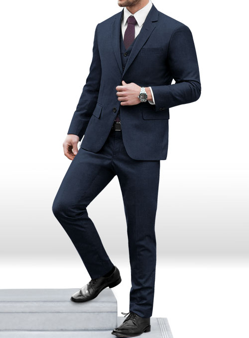 Reda Seal Blue Pure Wool Suit - Click Image to Close