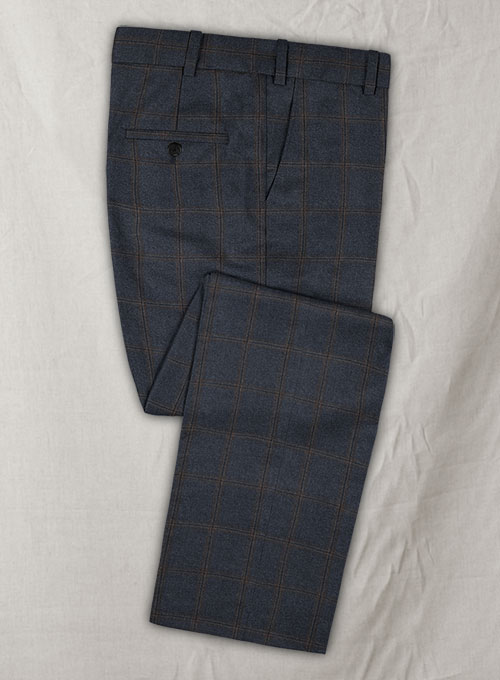 Reda Slate Blue Checks Wool Suit - Click Image to Close