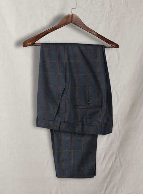 Reda Slate Blue Checks Wool Suit