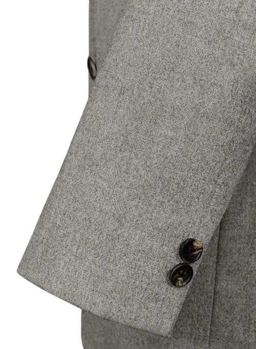 Reda Haze Gray Pure Wool Double Breasted Jacket