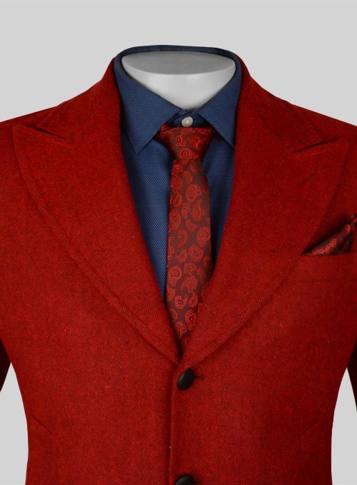 Red Tweed Long Coat