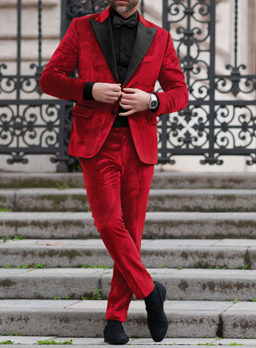 Red Velvet Tuxedo Suit