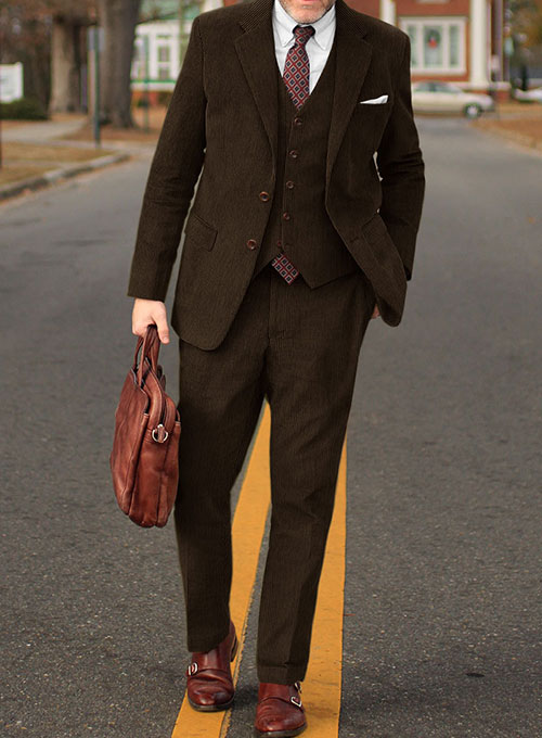 Rich Brown Thick Corduroy Suit