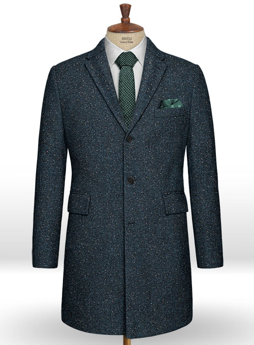 Robin Blue Flecks Donegal Tweed Overcoat