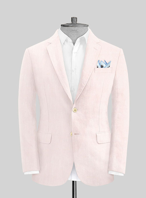 Roman Light Pink Linen Suit - Click Image to Close