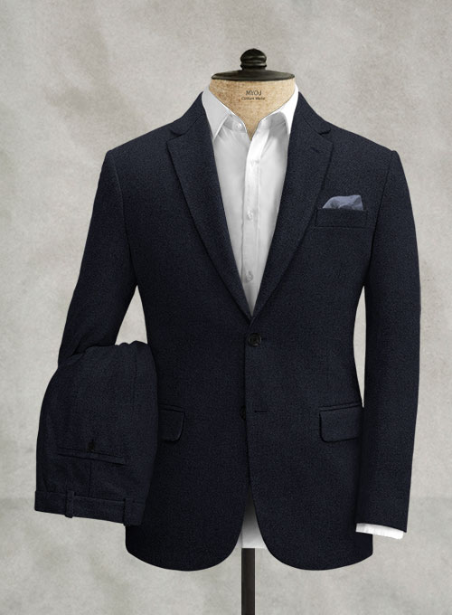 Rope Weave Dark Blue Tweed Suit : Made To Measure Custom Jeans For Men ...