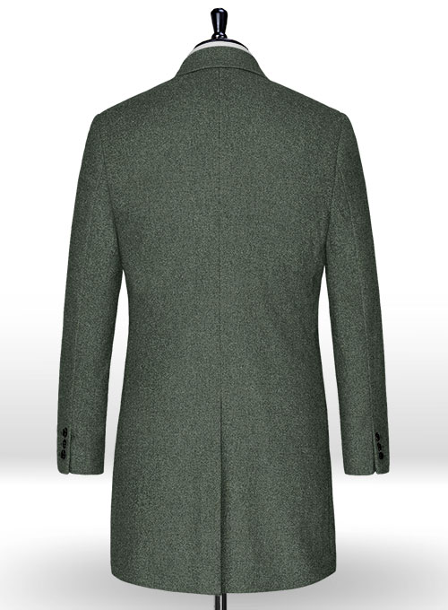 Rope Weave Green Tweed Overcoat - Click Image to Close