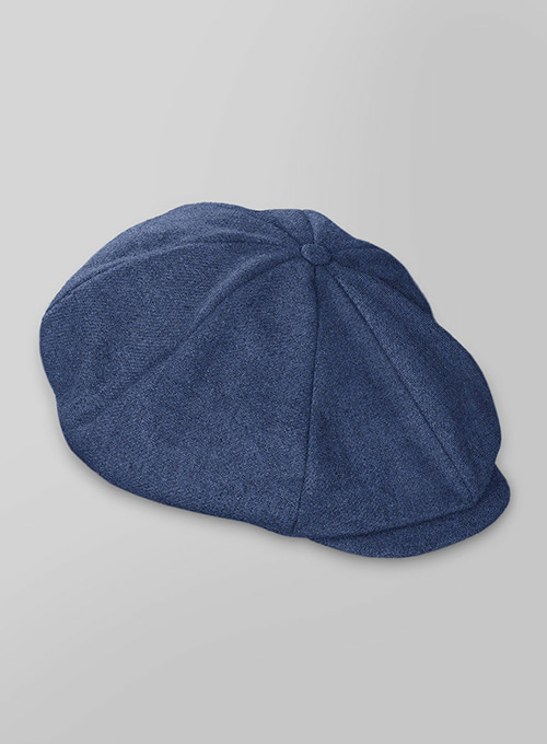 Rope Weave Persian Blue Tweed Newsboy Cap - Click Image to Close